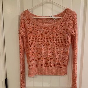 Loose knit coral sweater